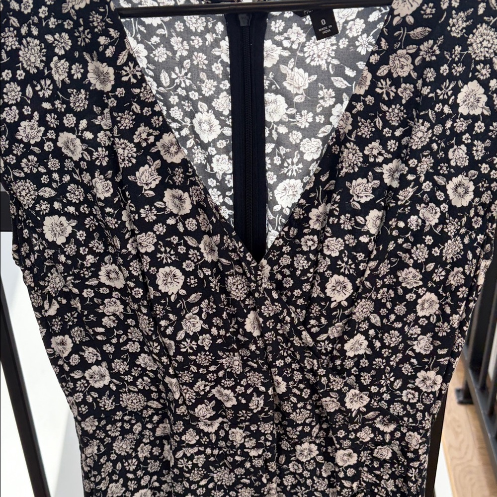 J. Crew Navy and Off-white Floral Mini Dress
